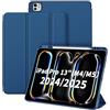 CACOE Cover Compatibile con iPad Pro 13 2025/2024 (M5/M4) | Custodia con Ultra Sottile con Funzione Leggio Slim in Pelle PU Custodia Adatta