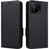 Topme Custodia in Pelle per ASUS ROG Phone 8 / ROG Phone 8 Pro (6.78 Inches), [ Cover per Telefono Serie Modello Litchi Semplice] - Nero