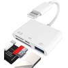 Kefiany Lettore di schede Micro SD USB Lightning Lettore di schede Adattatore Caricatore Rapido Cavo di Ricarica Card Reader Accessori Scheda di Memoria Mouse Hub per Apple Iphone 14 13 12 11 Pro 8 7 Plus X