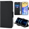 N NEWTOP Cover Compatibile con Samsung Galaxy A15 4G e 5G, HQ Lateral Custodia Libro Flip Chiusura Magnetica Portafoglio Simil Pelle Stand Protezione Completa Case TPU Anti Urto Guscio Base (Nero)