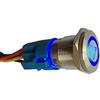 Mintice Acciaio Inossidabile 12V 5A Blu Auto Bilanciere Pulsante | Interruttore a Levetta in Metallo 19mm Pericolo di Emergenza Presa di Corrente Spina