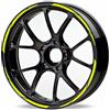 STICKERS LINE Adesivi Stickers Line per cerchi moto 17 Pollici (Giallo fluo)