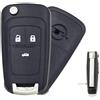 kuyuansu 3 Pulsante Guscio chiave per Opel Vauxhall Insignia Astra J Zafira B Meriva | Con HU100 Lama Uncut,di Vibrazione Chiave A Distanza Borsette Custodia Pieghevole Chiave Dell'automobile Custodia