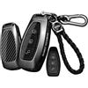 Jinhon Custodia per Chiave Compatibile con Ford Puma MK2 ST Line X Fiesta MK8 Kuga MK3 2020-2025 Focus MK3 MK4 Custodia Protettiva Portachiavi in Alloggiamento di Metallo con Fibra di Carbonio Nero N