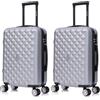 CELIMS - Set Valigie 2x Valigia Bagaglio a Mano Argento Approvata da oltre 100 Compagnie Aeree | Leggera e Rigida | Trolley Valigia a Mano 55x40x20
