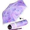 Knirps 4Kids - Ombrello tascabile per bambini, con bordo riflettente, farfalla, 90 cm, Ombrello tascabile apribile