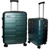 Vipbox Set 2 Valigie Rigide Espandibili Policarbonato Leggere Set Trolley da Viaggio Resistenti con Serratura TSA e 4 Ruote (Verde Militare, Set 55+65 cm)
