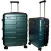 Vipbox Set 2 Valigie Rigide Espandibili Policarbonato Leggere Set Trolley da Viaggio Resistenti con Serratura TSA e 4 Ruote (Verde Militare, Set 65+75 cm)
