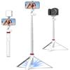 ULANZI MT-44 Treppiede estensibile per telefono, 44 pollici Selfie Stick Phone Vlog Treppiede con clip 2 in 1, testa a sfera a 360° treppiede per iPhone Sony Canon GoPro, leggero per viaggi bianco