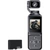 Generic Videocamera Vlogging con obiettivo rotante a 360°, 64G | Display da 1,5 pollici, testa rotante della fotocamera e luce di riempimento per il vlogging quotidiano