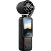 Generic Videocamera con obiettivo rotante 4K, nero senza scheda di memoria | Anteprima Schermo Fan Assisted Type-C TF Mount Compatto Vlog Companion Uso quotidiano
