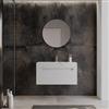 DEGHI Mobile bagno sospeso 90 cm 1 cassetto bianco opaco con lavabo alto effetto marmo apuano imperiale - Deck