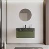 DEGHI Mobile bagno sospeso 90 cm 1 cassetto verde nordico con lavabo alto effetto marmo dolomite striato - Deck