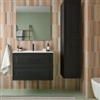 DEGHI Mobile da bagno sospeso 80 cm con specchio nero carbone opaco - Audrey