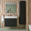 DEGHI Mobile da bagno sospeso 80 cm con top lavabo e specchio nero carbone opaco - Audrey