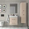 DEGHI Mobile da bagno sospeso 60 cm con top lavabo e specchio cappuccino - Audrey