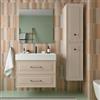 DEGHI Mobile da bagno sospeso 80 cm con top lavabo e specchio cappuccino - Audrey