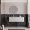 DEGHI Mobile bagno sospeso 120cm bianco opaco cannettato con lavabo sx - Deck