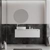 DEGHI Mobile bagno portalavabo sx 120cm bianco opaco cannettato con top - Deck