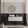 DEGHI Mobile bagno portalavabo sx 120 cm bianco opaco con top antracite - Deck