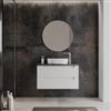 DEGHI Mobile bagno sospeso 90 cm bianco opaco con cassetti e top antracite - Deck