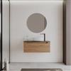 DEGHI Mobile bagno sospeso 90 cm rovere gold cannettato con top antracite - Deck