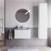 DEGHI Mobile bagno sospeso 80 cm bianco opaco effetto cannettato con lavabo in ceramica - Lameck