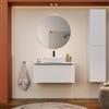 DEGHI Mobile bagno sospeso 100 cm bianco opaco effetto cannettato e top - Lameck