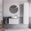 DEGHI Mobile bagno sospeso 80 cm bianco opaco effetto cannettato con top - Lameck