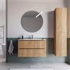 DEGHI Mobile bagno sospeso 100 cm due cassetti rovere africa effetto cannettato e lavabo - Lameck