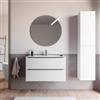DEGHI Mobile bagno sospeso 100 cm due cassetti bianco opaco effetto cannettato con lavabo - Lameck
