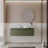 DEGHI Mobile bagno sospeso 120 cm dx verde nordico cannettato con top - Deck