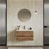 DEGHI Mobile bagno sospeso 80x50 cm 2 cassetti rovere america con lavabo - Edgard