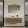 DEGHI Mobile bagno sospeso 120x50 cm 4 cassetti rovere america con lavabo doppia vasca - Edgard