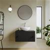 DEGHI Mobile bagno portalavabo 70 cm nero opaco con cassetto e specchio - Dunkel