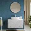 DEGHI Mobile bagno portalavabo 90 cm bianco opaco con cassetti e specchio - Dunkel