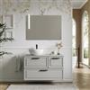 DEGHI Mobile bagno sospeso 100 x 50 cm con cassetto e modulo bianco ghiaccio con top e specchio - Firenze