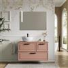 DEGHI Mobile bagno sospeso 100 x 50 cm con cassetto e modulo cipria con top e specchio - Firenze
