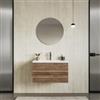 DEGHI Mobile bagno sospeso 80 x 50 cm 2 cassetti rovere america con lavabo in resina - Edgard