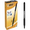 Bic Soft FeelClic Grip Penna a Sfera, a Scatto, Punta Media da 1,0mm, Confezione da 12 Pezzi, Colore Nero