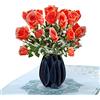 CUT POPUP.COM CUTPOPUP Biglietto d'auguri per Donna, biglietto pop-up per la festa della Mamma, Biglietto d'auguri 3D con fiori per Moglie, Figlia, Sorella (Rosse Misteriose) US8-38IT1515