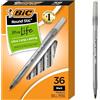 Bic - Penna a sfera Round Stic Xtra Life, tratto medio 36 Count Nero