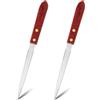 Tinoaly 2pz Apribuste, Apribuste in Acciaio Inossidabile Resistente con Manico in Legno Strumento Apribuste Taglierina Apribuste Coltello Apribuste Tagliacarte Scrivania per Casa Ufficio Scuola Aula