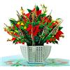 CUT POPUP.COM CUTPOPUP Red Poinsettia - Biglietto di auguri di Natale con stella di Natale a forma di stella di Natale, Natale, Capodanno IT