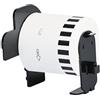 Double Dragon Rotolo Etichette Continuu Double Dragon DK-22251, 62mm(L) x 15,24m(A) | Stampa Rosso e Nero su Bianco | Compatibile con Brother P-Touch QL-800, QL-810W, QL-820NWB | Incluso Supporto