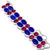 "Fatto a mano" Bracciale in argento sterling 925 con pietre preziose di giada rossa simulate...