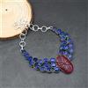 "Fatto a mano" Collana gioielli in argento sterling 925 zaffiro birmano rubino rosso Kashmir...