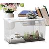 Generico Acquario,Grande Kit Acquario da Scrivania - Contenitore Panoramico Con Area Riposo Per Tartarughe Per Piante Acquatiche Guppy Gamberi Decor Per Scrivania