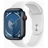 Apple Watch Series 9 Alluminio 45 mm (2023) | GPS | Mezzanotte | Cinturino Sport bianco M/L - buono