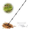 Vexnaro 194 cm Rastrello da Giardino con Manico, Rastrello in Metallo a 17 Denti, 5 Sezioni con Manico in Acciaio Inox per Rastrellare Foglie, Livellare Terreno, Prato e Giardino (194cm)